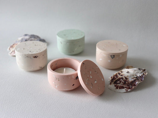 【玉川高島屋POPUP限定】牡蠣殻エコレジン蓋付キャンドルホルダー| 牡蠣殻クラフトOstrica