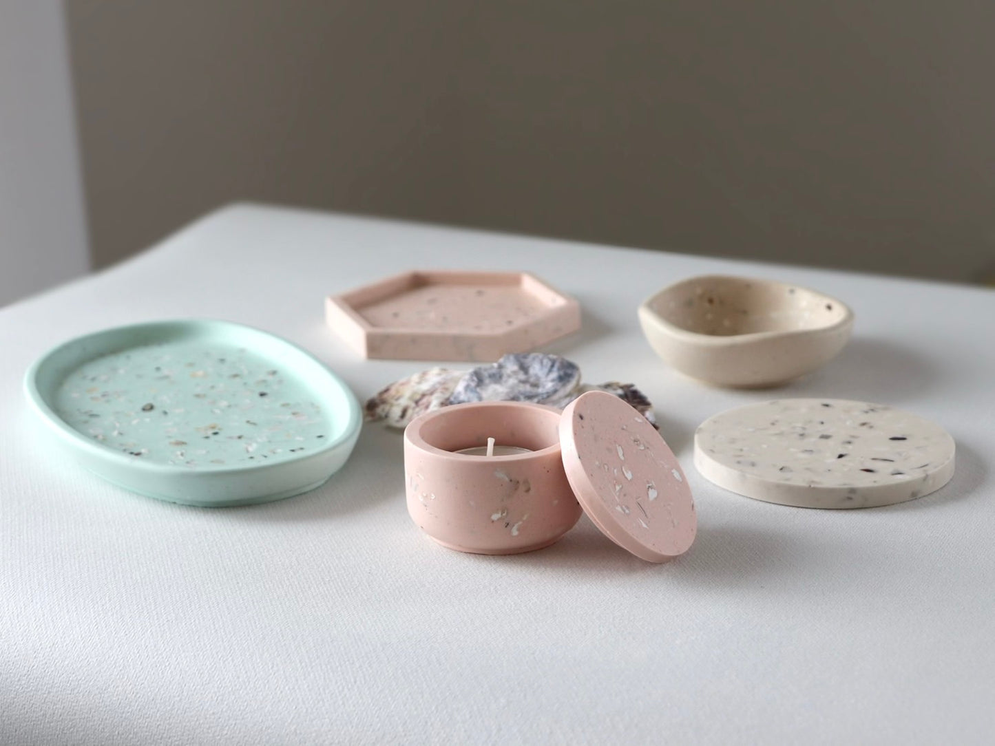 【玉川高島屋POPUP限定】牡蠣殻エコレジン蓋付キャンドルホルダー| 牡蠣殻クラフトOstrica